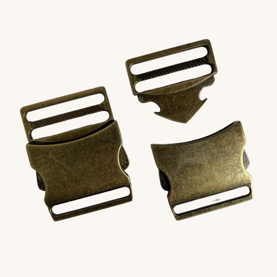 Metal Side Release Bag Buckle (32mm) - Antique Brass