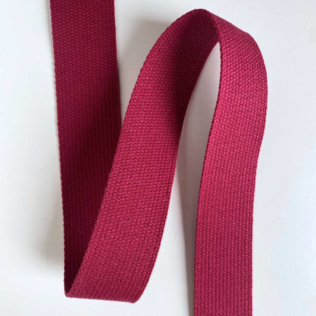 Bag Cotton Webbing/Strapping (30mm) - Wine Red