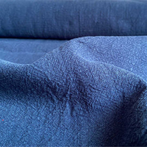 Stonewashed Linen Fabric - Dark Denim - Priced per 0.5 metre