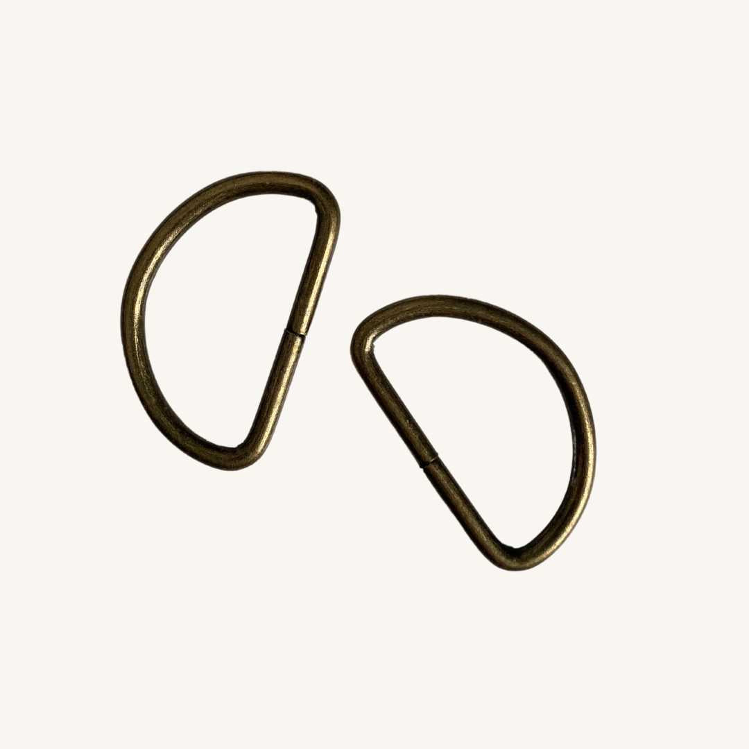 Bag D-Rings (32mm) - Antique Brass - Set of 2