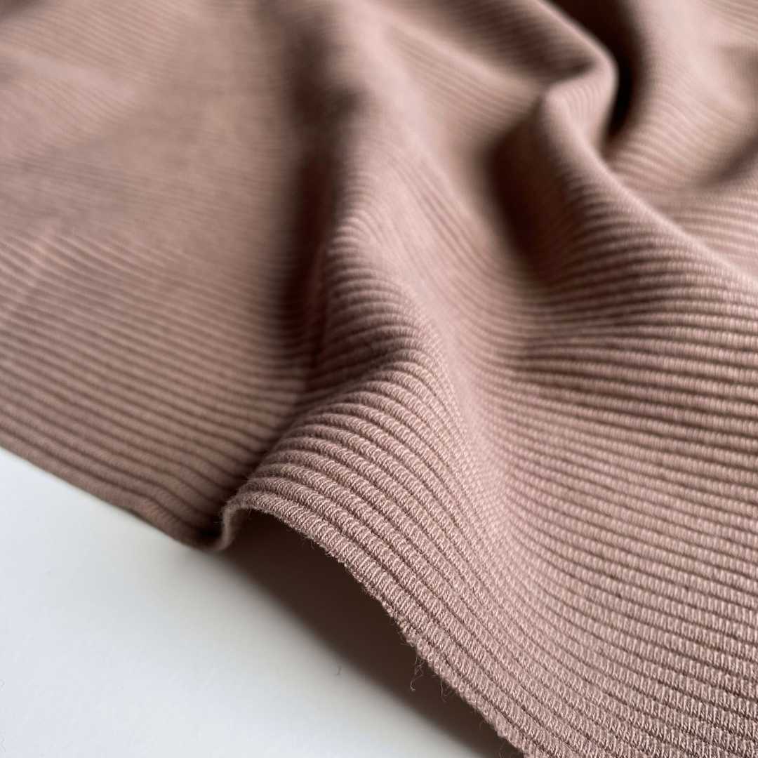 Ottoman Ribbed Jersey Fabric - Brown Taupe - Priced per 0.5 metre