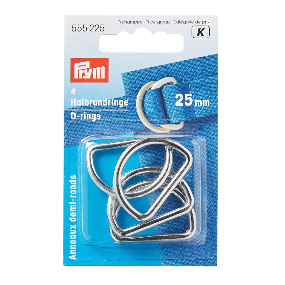 Prym D-Rings (25mm) - Silver - Pack of 4