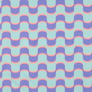 Retro Waves French Terry Fabric - Cotton Candy - Priced per 0.5 metre