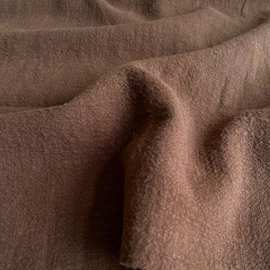 Stonewashed Linen Fabric - Coffee - Priced per 0.5 metre