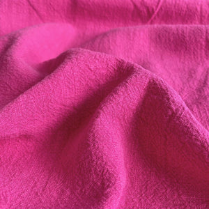 Stonewashed Linen Fabric - Fuchsia - Priced per 0.5 metre