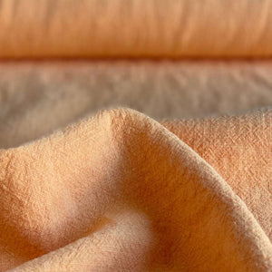 Stonewashed Linen Fabric - Tangerine - Priced per 0.5 metre