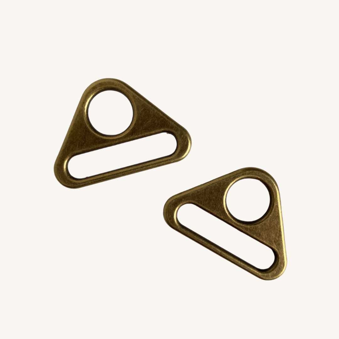 Bag Triangular Rings (31mm) - Antique Brass - Set of 2