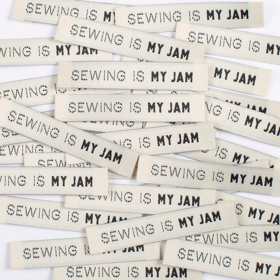 SEWING IS MY JAM by KATM - Woven Sew-In Labels - Pack of 8