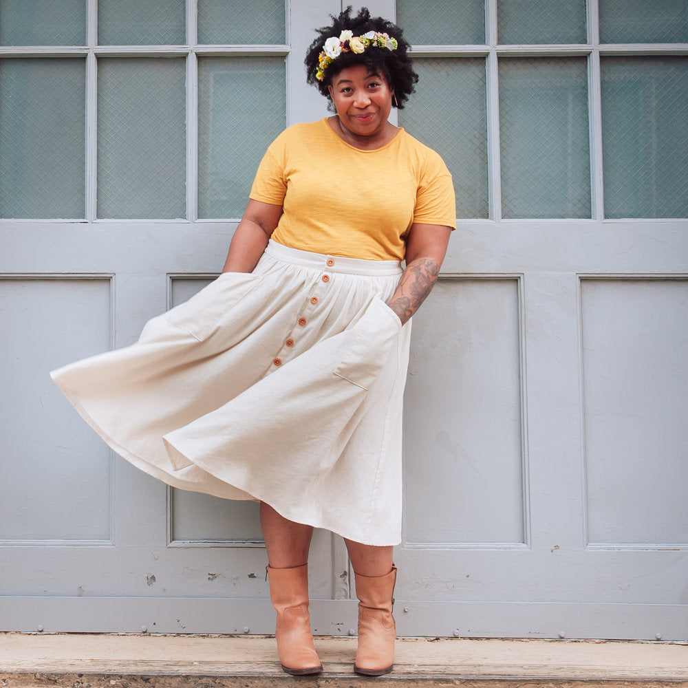 Plus size midi outlet skirt pattern